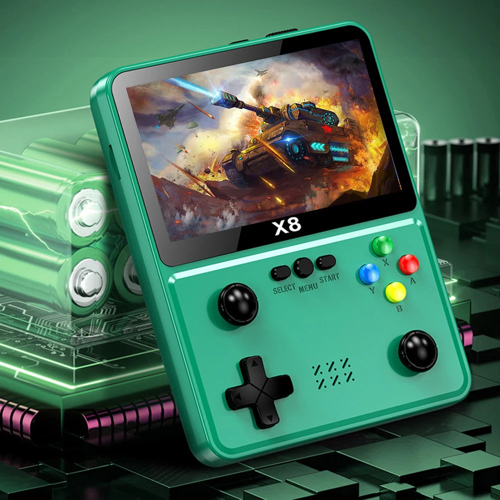 X8 Handheld Game Player Dual Joystick Handheld Game Station Console 10 Simulators Retro Video Games Player 8G Built in 2000 Game