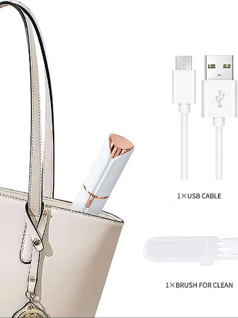 Touch Flawless Women's Painless Hair Remover Blush Portable Lady Shaver Rechargeable Body Hair Remover for Face Belly Peach Fuzz
