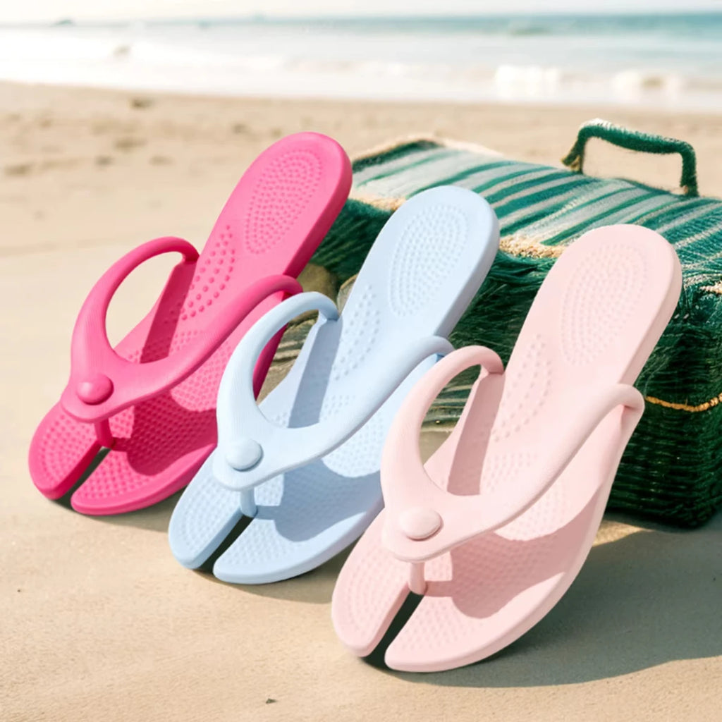 TZLDN EVA Women Flip Flops Foldable Detachable Beach Slippers Comfortable Soft Outdoor Flip Flops