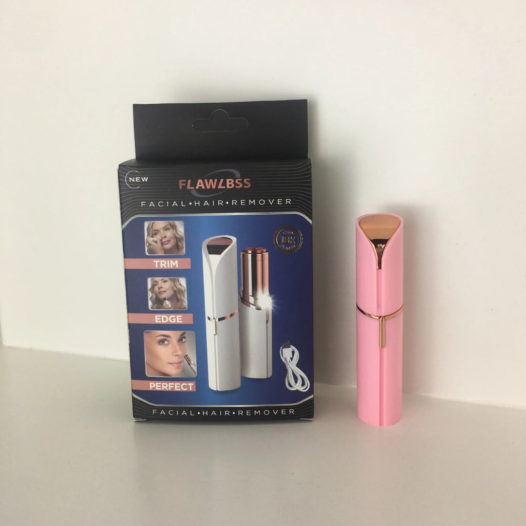 Touch Flawless Women's Painless Hair Remover Blush Portable Lady Shaver Rechargeable Body Hair Remover for Face Belly Peach Fuzz