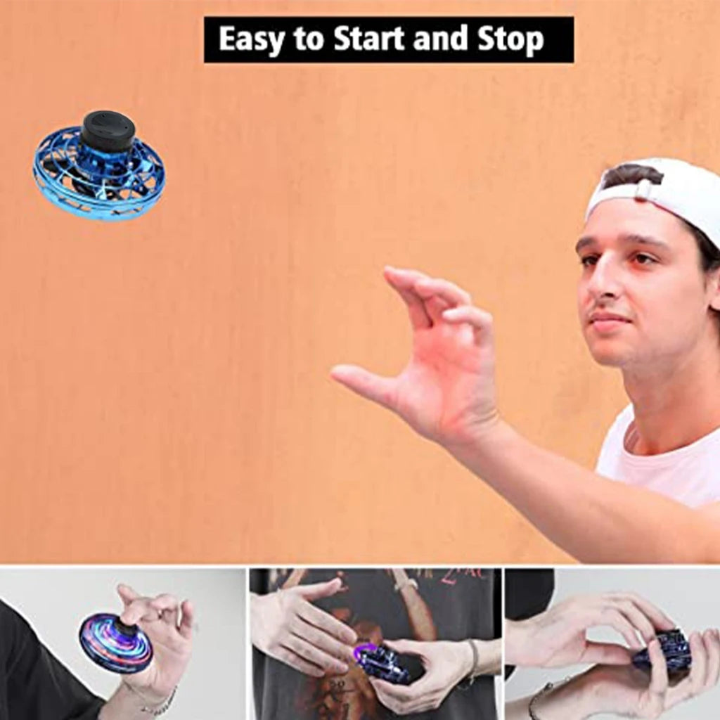 NEW LED Flying UFO Spinner Fingertip, Upgrade Flight Helicopter Gyro Flyorb Hover Ball, Mini Drone Aircraft Toy, Christmas Gift