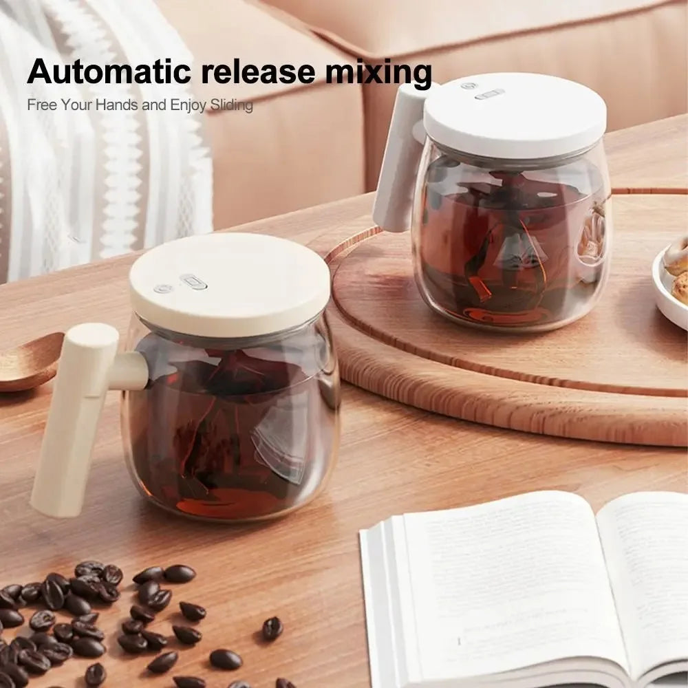 400ml Durable Self Stirring Mug Rechargeable Portable Coffee Cup with Lid Electric Mixing Cup