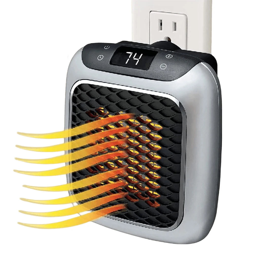 2-in-1 Plug In Heater Space-Saver Wall Mountable or Portable Mini Heater with Quiet Operation for Personal Spaces