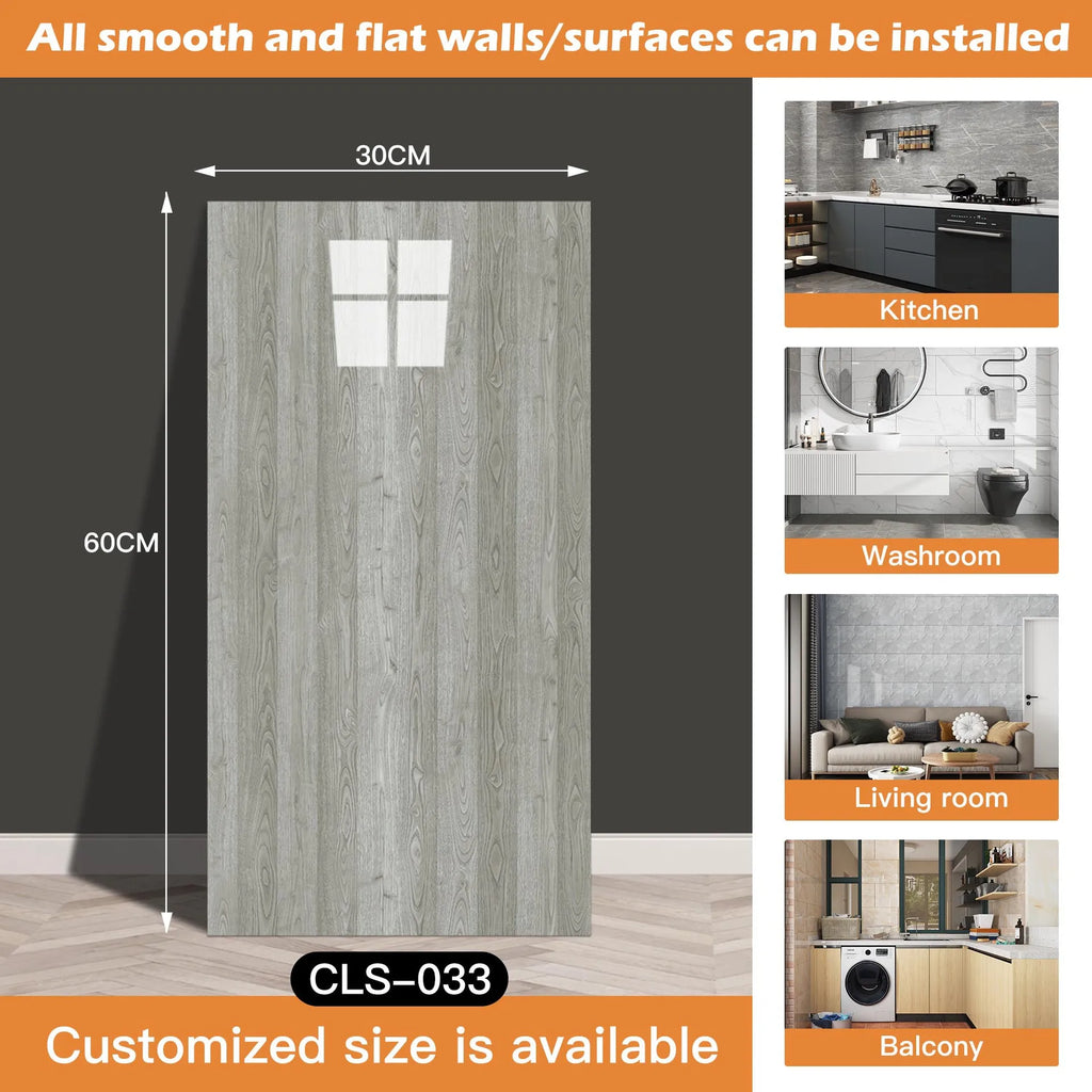30x60/30cm Kitchen Self Adhesive Marble Tiles Wall Stickers Waterproof PVC Floor Tile Sticker Living Room Bathroom Decor