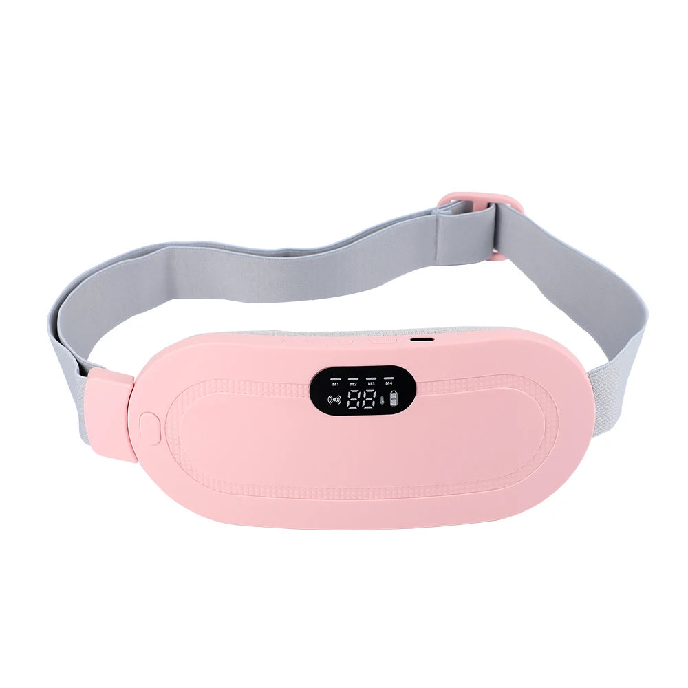 Electric Menstrual Warm Belt Heating Vibration Waist Massager for Period Cramp Stomach Abdominal Pain Relief
