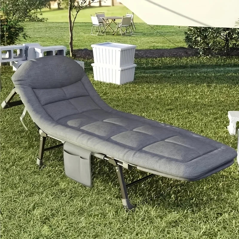 1pc Camping Cots for Adults, Folding Sleeping Cot Bed W/Mattress, Camp Bed for Travel Office & Home Camping Bed