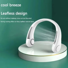 Hands Free Neck Fan Portable USB Rechargeable Bladeless Cooling Fan Quiet Wearable Fan for Summer Travel 3 Speed Mini Long endur