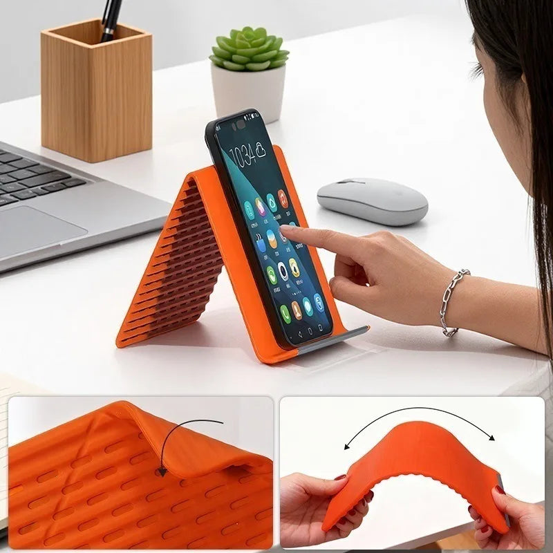 Multifunctional mobile phone stand, silicone desktop universal stand, flexible foldable deformable lazy travel stand