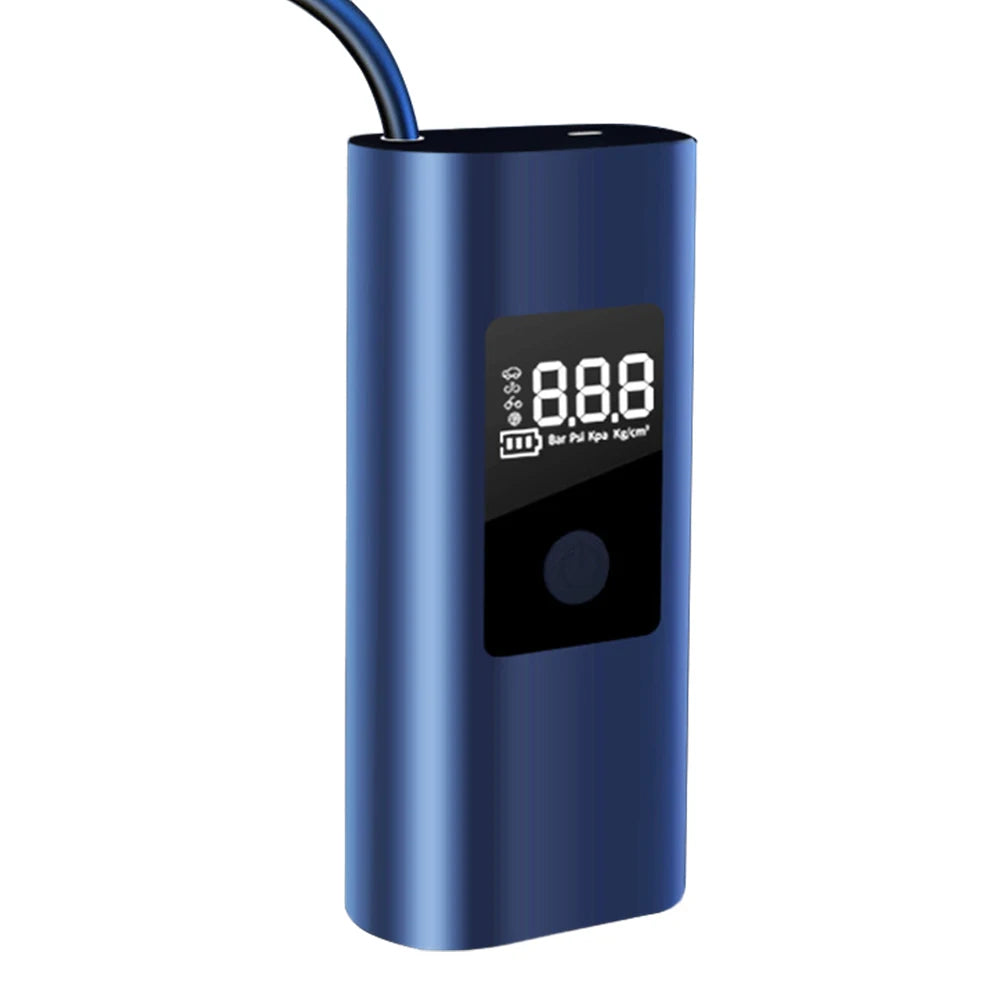 Tire Inflatable Pump Digital Pressure Gauge Cordless Tyre Inflator 3000mAh Battery Rechargeable Suitable for Car Motorcycle Bike