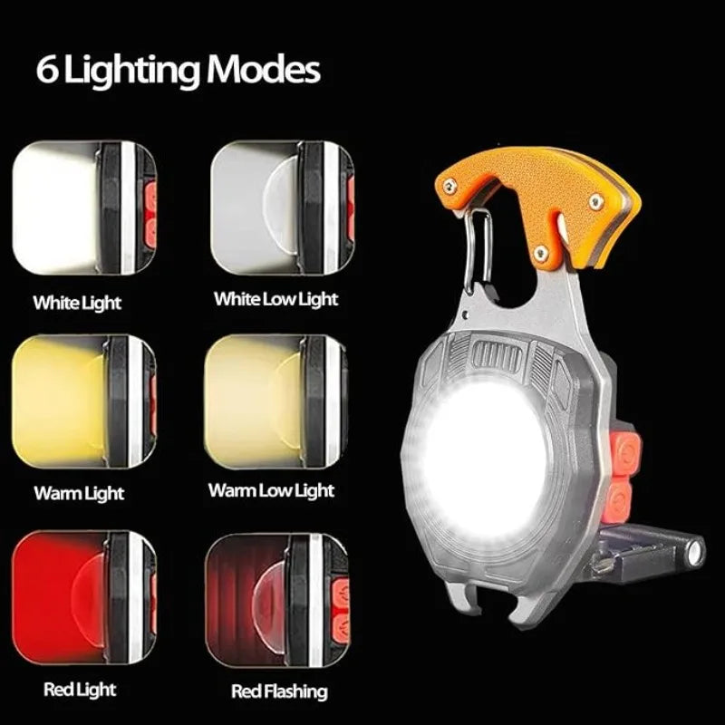 Mini COB Flashlight Multifunctional Portable Highlighting Light Type-c Fast Charging Large Capacity Battery Life Keychain Lamp