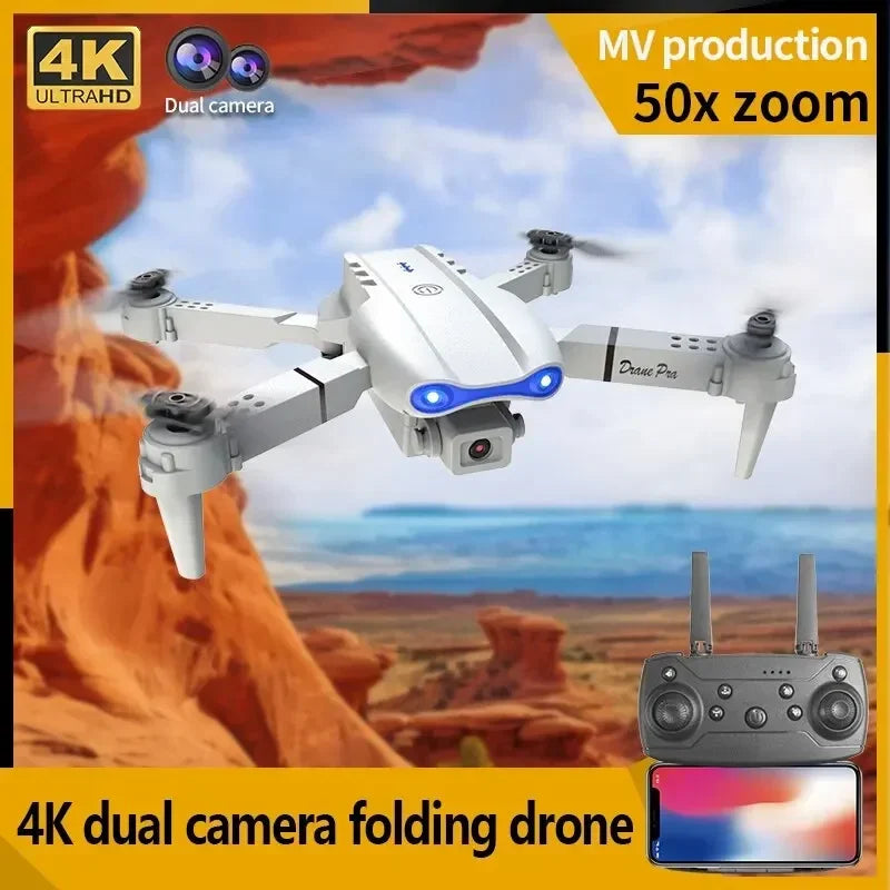 2026 E99Pro RC Drone 4K Professinal With 1080P Wide Angle HD Camera Foldable Helicopter WIFI FPV Height Hold Gift Toy