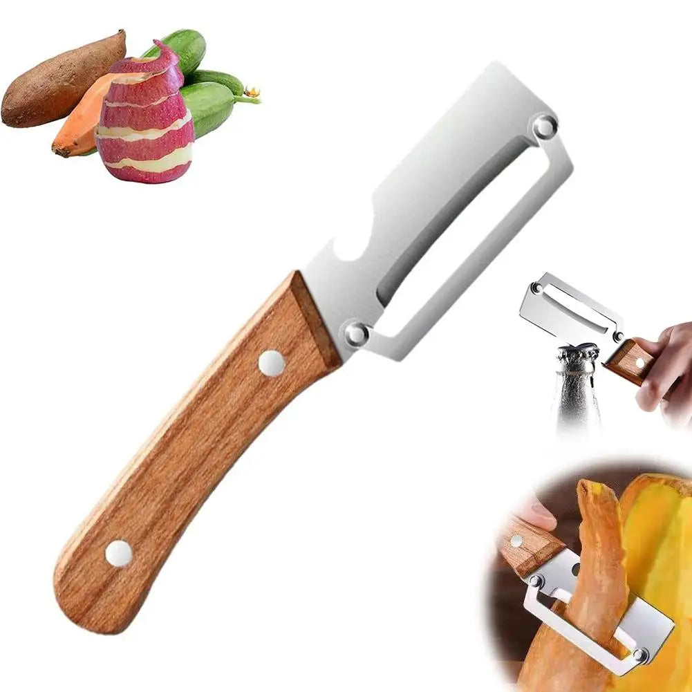 2026 Wooden Multi Functional Vegetable Peeler With Ergonomic Handle For Peeling And Slicing Fruits And Vegetables Durable Smooth