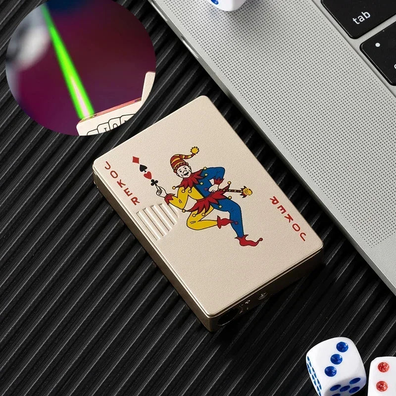 Creative Playing Cards Ace of Spades Lighter Windproof Poker Design Refillable Butane Lighter Fun Toy for Smoking Accessories